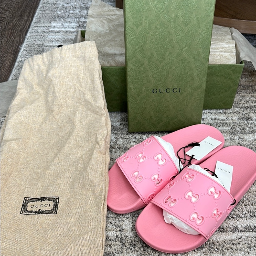 Gucci Pink Slide Sandals